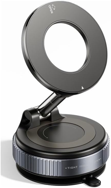 Car Phone Holder Mount Ultra Vacuum Suction Cup 360° Rotation Car Mount, Cell Phone Holders for All Smartphones (Black)
