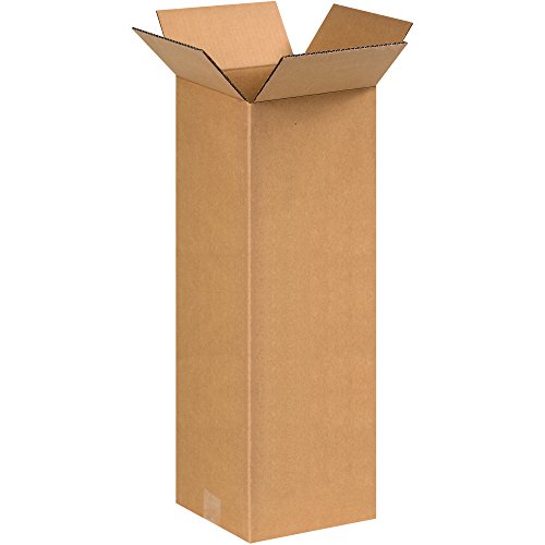 Image of BOX USA 8x8x20 Tall Corrugated Boxes, Tall, 8L x 8W x 20H, Pack of 25 | Shipping, Packaging, Moving, Storage Box for Home or Business, Strong Wholesale Bulk Boxes