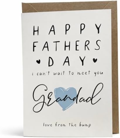 Grandad Father’s Day Card from Bump, First Father’s Day Card Grandad, Pregnancy Announcement Card, Grandpa Card Baby Bump, A6 Greeting Card with Envelope, Made in UK - View 3