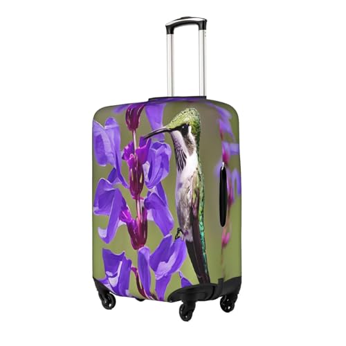 Bird In Purple Lavender Floral Flowers Print Suitcase Cover Luggage Covers For Suitcase Elastic Luggage Covers Suitcase Protector 18-32 Inch2