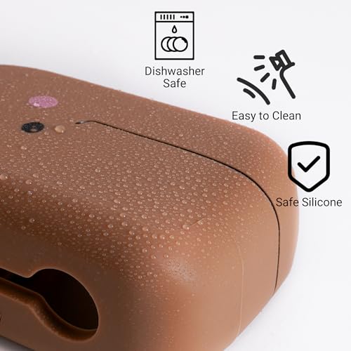 Image of Adorila Whale Silicone Spout Cover for Bathtub Faucet, Adjustable Straps for Roman Tub & Deck Mount, Soft Protective Guard (Brown)