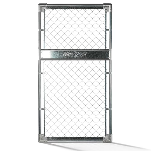3x5FT(31.5W x 59.0H) Heavy Duty Chain Link Gate Easy Installation Galvanized Steel Chain Link Gate Kit for YardPet EnclosureBackyardIncludes Galvanized Steel Pipes