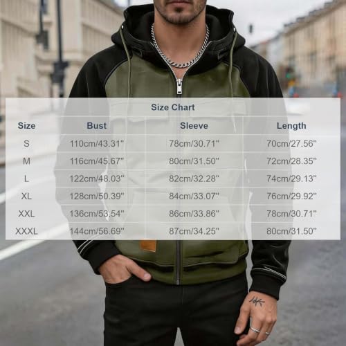 Hoodies for Men Color Block Full Zip Hooded Sweatshirt Jacket with Pockets - image 4