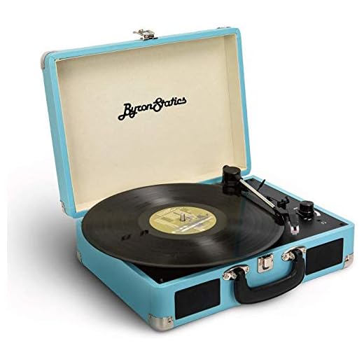 ByronStatics Vinyl Record Player, 3 Speed Turntable Record Player with 2 Built in Stereo Speakers, Replacement Needle, Supports RCA Line Out, AUX in, Portable Vintage Suitcase
