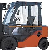 CHENGNAN Forklift Cover Waterproof,,All Weather Protection, Universal Up to 6000LB,EVA Transparent&600D Oxford Coated Silver Cloth for Sun Protection 57