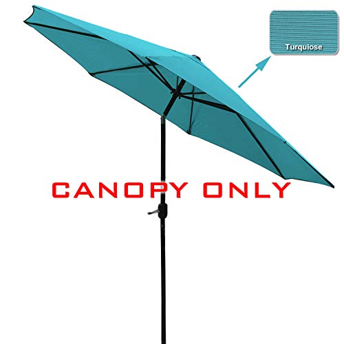 ABCCANOPY 2.7M Sonnenschirm Ersatzdach Patioschirm Marketschirm Ersatz Baldachin mit 8 Rippen,Türkis – Bild 3