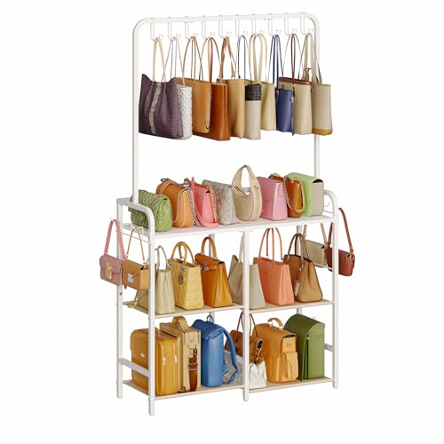 Large Purse Organizer for women with 10 Purse Hanger, 3-Tier...