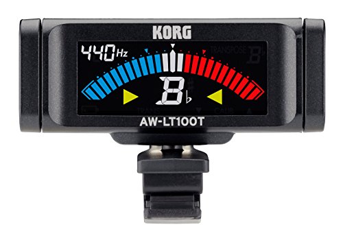 KORG AWLT100-T stemapparaat, chromatisch stemapparaat voor trompet en posauna, clip-tuner met instelbare kamerfrequentie zwart