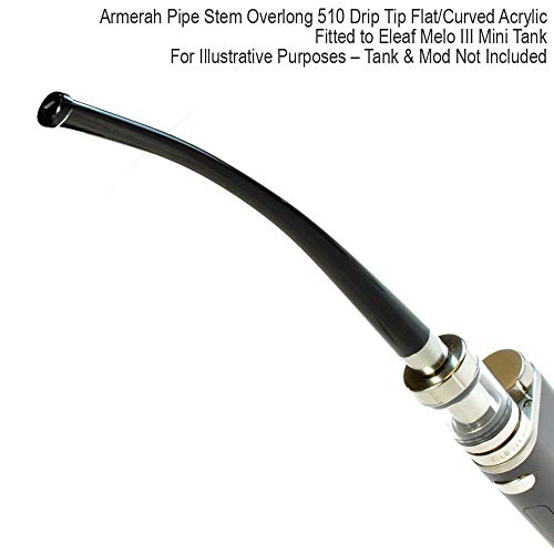 Armerah-Pipe-Stem-Overlong-510-Drip-Tip-eCig-Mouthpiece-FlatCurved-Acrylic-Single