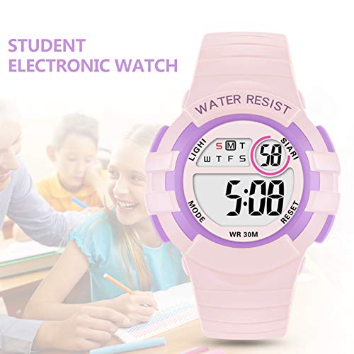pedkit Relógio infantil colorido para estudante relógio eletrônico luminoso à prova d'água para esp