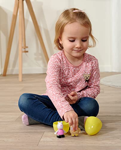 BIG-Bloxx Peppa Pig Funny Eggs – Complément des Ensembles de Jeu de la Gamme BIG-Bloxx – Trois Figurines avec « Peluches » emballées dans des œufs colorés pour Les Enfants à partir de 18 Mois