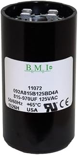 JustCapacitors USA Motor Start Capacitor 815-970 Mfd (microfarads) uF 125VAC Universal Fit for Electric Motor Applications 1-13/16 in Diameter 3-5/16 in Height
