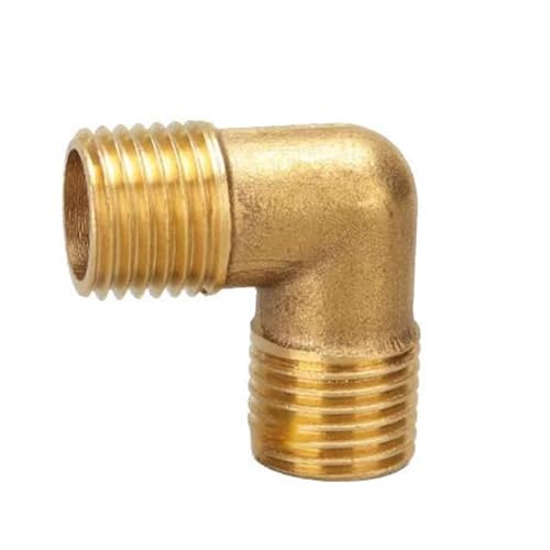 1/8" 1/4" 3/8" 1/2" 3/4" 1" Female x Male Thread 90 Deg Brass Elbow Pipe Fitting Connector Coupler For Water Fuel Copper (MM,3/8