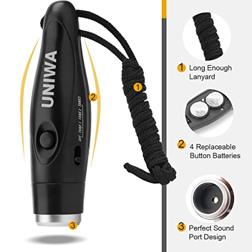 Image of UNIWA Electronic Whistles, 2 Pack Handheld 3 Tone High Volume Electric Whistle with Lanyard for Teacher Coach Referee, Loudest Emergency Whistle Volleyball Soccer Sports Whistle