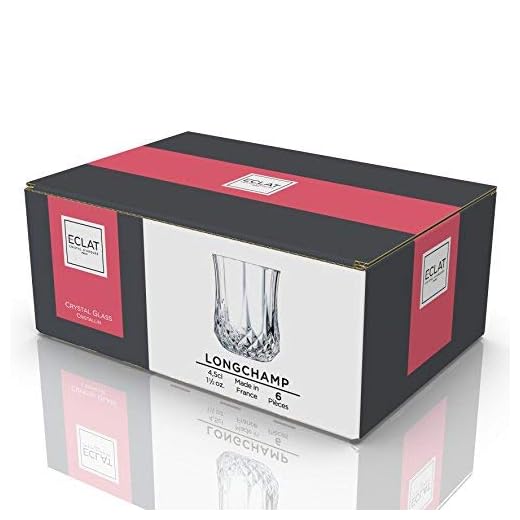 CRISTAL D'ARQUES Glasses, kwarx, färglös, 16,5 x 11,2 x 6,8 cm, 6