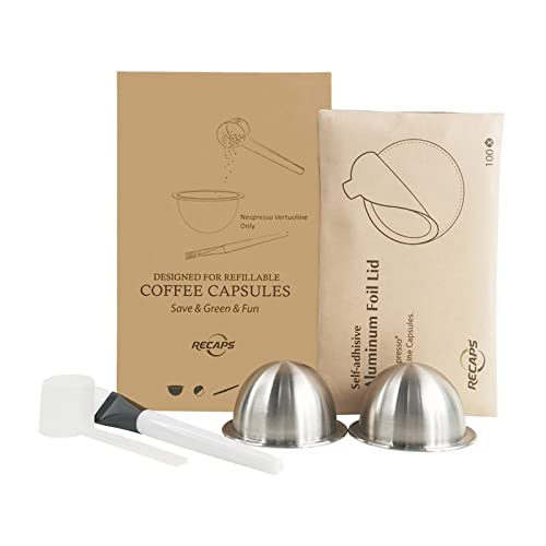 Recaps Stainless Steel Refillable Filter Reusable Pods Permanent Filter 230Ml Compatible With Vertuoline Gca1 And Env135 And Vertuoplus Bnv420 Series But Not All #TOP1