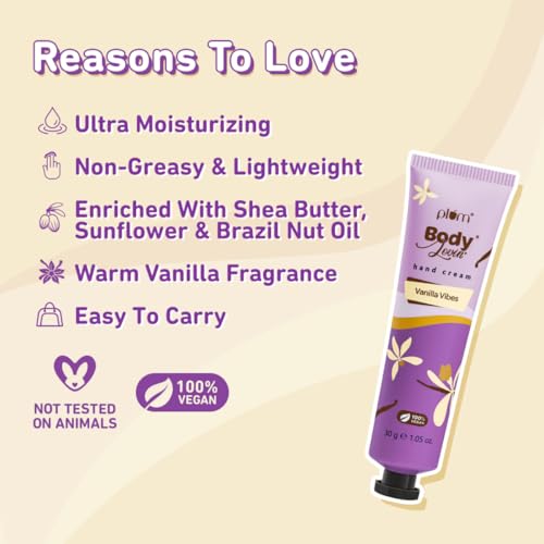 Image of Plum BodyLovin' Vanilla Moisture & Glow Duo | Deep Nourishing Body Oil + Shea Butter Hand Cream | Soft Smooth Skin | Non-Greasy Vanilla Care | Body Oil 100ml + Hand Cream 30g