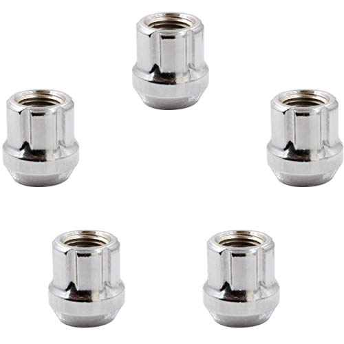 Wheel Accessories Parts Set Of 20 Chrome 9/16 Spline Lug Nuts Open End Cone Seat Bulge Acorn Small Diameter Locking Lugs 9/16"-18 Thread, 1" Length Wheel Lug Nuts With Key (20, Chrome) #TOP5