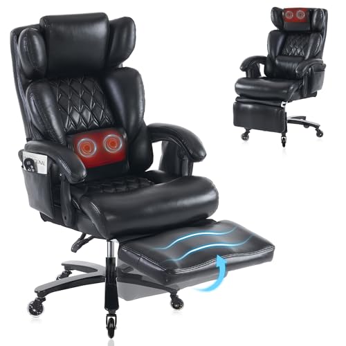 Big and Tall Ergonomic Office Chair with Footrest, Massage...
