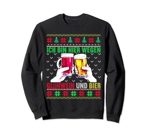 Glühwein und Bier I Lustiger Ugly Christmas Sweater Pulli Sweatshirt