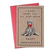 Happy 5th Anniversary Card for Women Men, 5th Wedding Anniversary Wood Card for Him Her,Fifth Anniversary Card for Boyfriend, 5 Years Married Gift for Husband