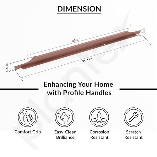 Image of Plantex Profile Handle for Kitchen Cabinet /30 Inch Aluminium Drawer Profile Handle /Wardrobe Pull Handle for Home /Office /Hotel - Pack of 1 (Rose Gold)