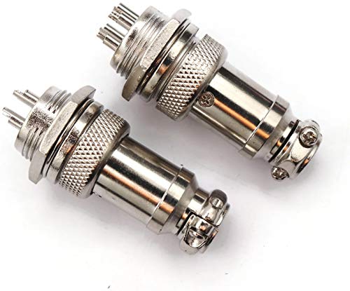 Image of Electronic spices 4 PIN Thread Male Female Panel Metal Aviation Wire Connector Plug CNC (4pin) PAIR OF 2