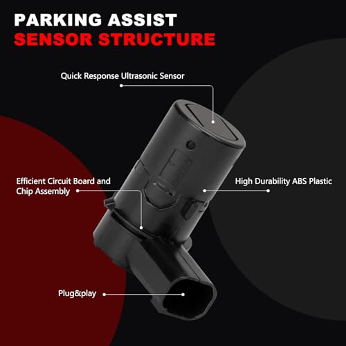 Image of Parking Assist Sensor Compatible with Ford F150 F250 F350 F450 F550 E-150 E-250 Escape Explorer,Lincoln Navigator,Mercury Mariner,3F2Z15K859BA,4 PCS Reverse Backup Bumper Rear Parking Sensors