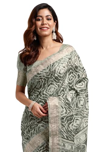 Image of MIRCHI FASHION Women Saree Cotton Blend Kalamkari Printed | Comfortable Office and Regular Daily Use Sari with Unstitched Blouse Piece