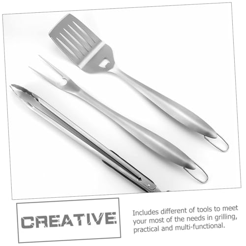 Set de 3 utensilios para parrilla de acero inoxidable miniatura 5