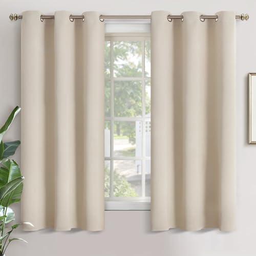 Image of YoungsTex Blackout Curtains for Bedroom 63 Inches Length - Grommmet Room Darkening Curtains Thermal Insulated Window Drapes for Living Room, Champagne, 2 Panels, 42 x 63 Inch