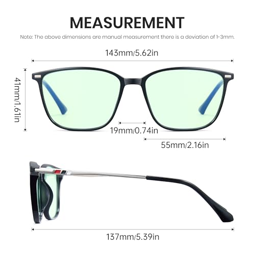 Image of Cyxus Blue Light Blocking Glasses Men Woman Square TR90 Frame Anti Eyestrain Office Computer Gaming Study 8208 Green