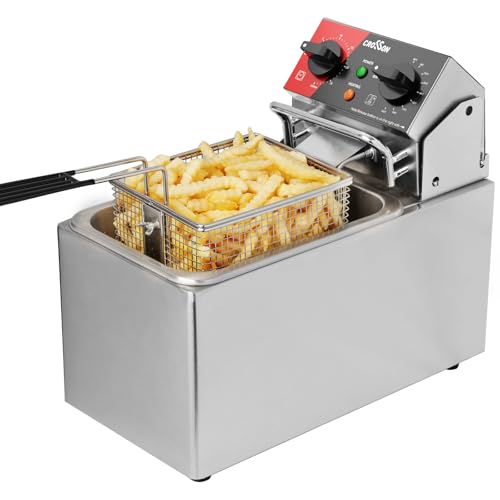 Friteuse électrique CROSSON 4L avec tête de friteuse rotative facile à nettoyer, minuterie de 30...