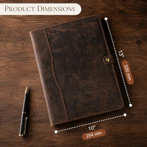 NomadCraftsCo Leather Portfolio with Pen