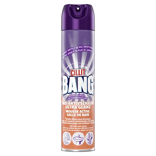 CILLIT BANG Espuma activa, residuos de jabón y brillo – Limpiador de espuma ultra eficaz para ducha y baño – Limpieza sin necesidad de limpiar – 1 x 600 ml