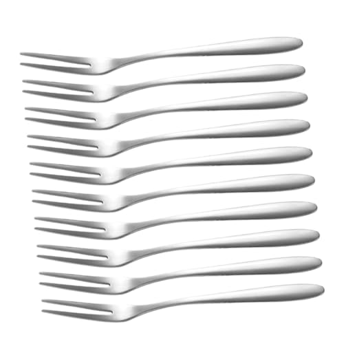 ELAYARD 12pezzi Forchettine Inossidabile Per e Dessert Forchette Per Antipasti e Snack Utensili Multifunzionali Per e