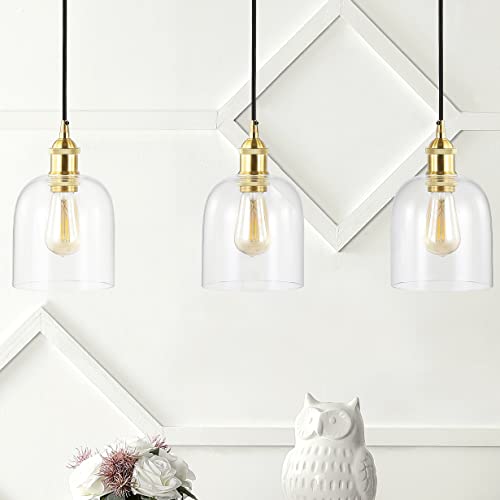 JONATHAN Y JYL1122A Cooper 25.5" 3-Light Farmhouse Contemporary Glass Linear LED Pendant Modern Transitional Adjustable Dining Room Kitchen Island Foyer Bedroom Hallway, Brass Gold/Black, 25.5 in - Image 11