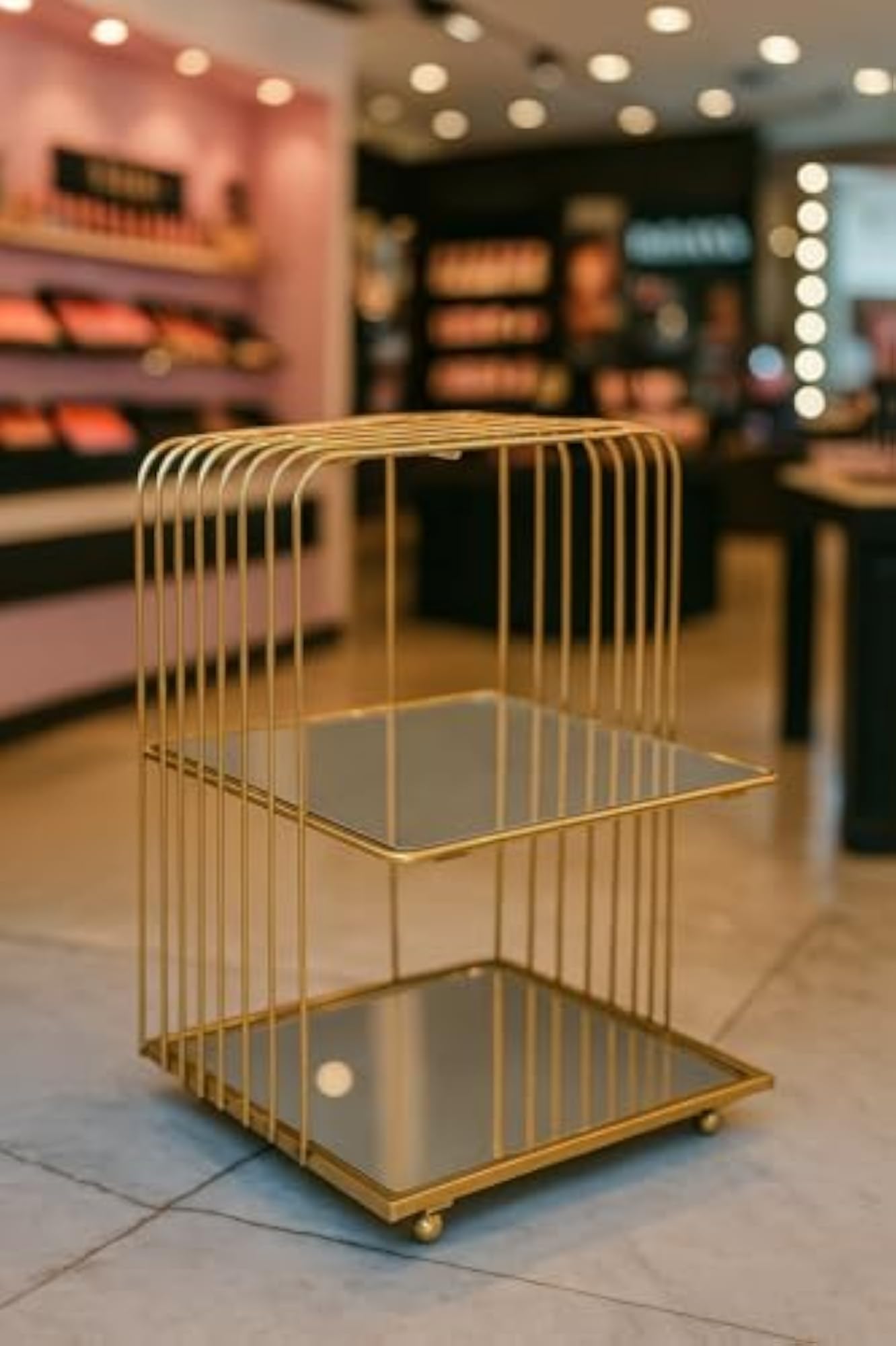 2 Tier Makeup Organizer with Mirror Shelves