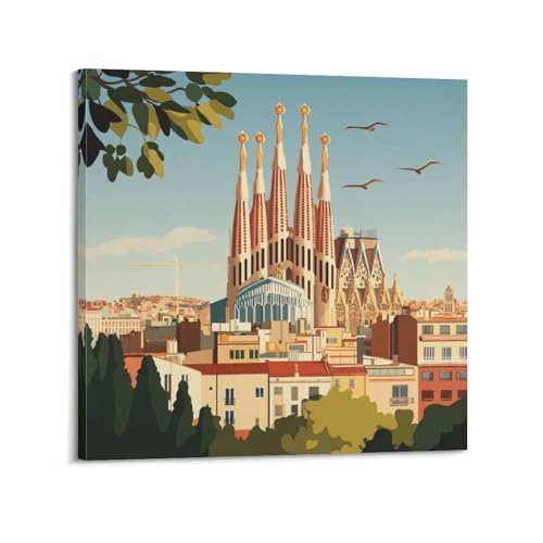 Sagrada Familia poster Espagne pour créer une décoration esthétique et lumineuse dans votre bureau