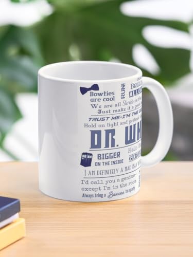 Image of The Doctor Mug Ceramic 330ml - Time Travel Sci-Fi Printed Coffee Cup - Microwave Safe Dishwasher Friendly - Gift Mug for Doctor Who Fans, Whovians, Tardis Collectors, Daily Use, Desk Display