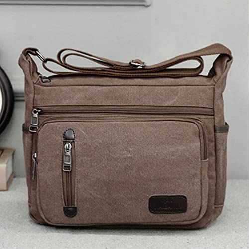 OSALADI Bolsa carteiro vintage de lona, bolsa de ombro para homens e mulheres, bolsa para laptop, cá
