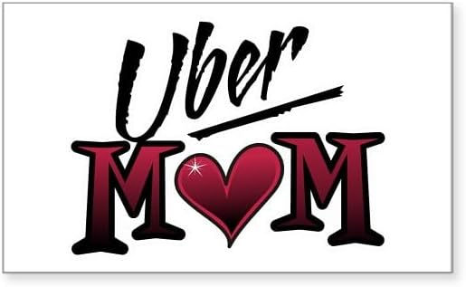 CafePress Uber Mom Mother's Day Heart Rectangle Sticker Rectangle Bumper Sticker Car Decal