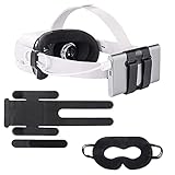 VR Power Bank Fixing Strap Battery Pack Holder for Oculus Quest/Quest 2/ HTC Vive Deluxe Audio Accessories fits Multiple Sizes Mobile Power on The VR Headset Strap with 5pcs Sweat-Proof Face Cover