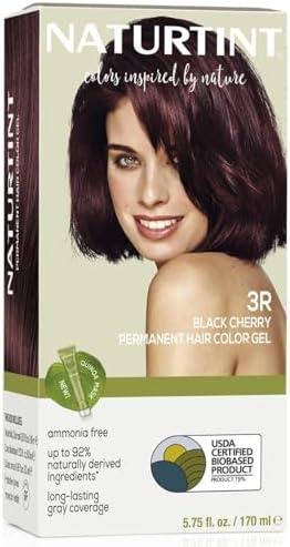 Naturtint 3R Black Cherry Permanent Hair Color (Pack of 1), Ammonia Free, Vegan, Cruelty Free, up to 100% Gray Coverage, Long Lasting Results (Packaging may vary)