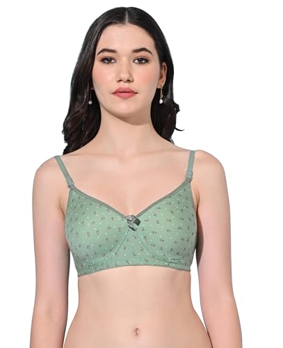 Image of FIMS - Fashion is my style Women Cotton Blend Padded Non-Wired Everyday Bra Pack of 1 Cup- B Multicolor