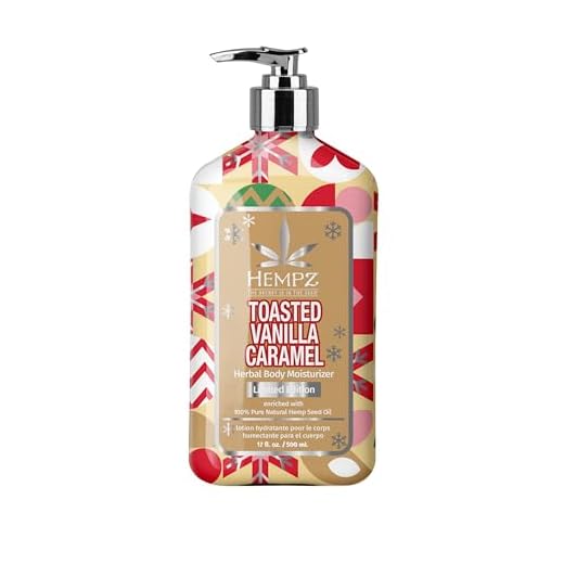Hempz Toasted Vanilla Caramel Body Lotion, Moisturizer for men and women, Holiday Gifts, 17 oz