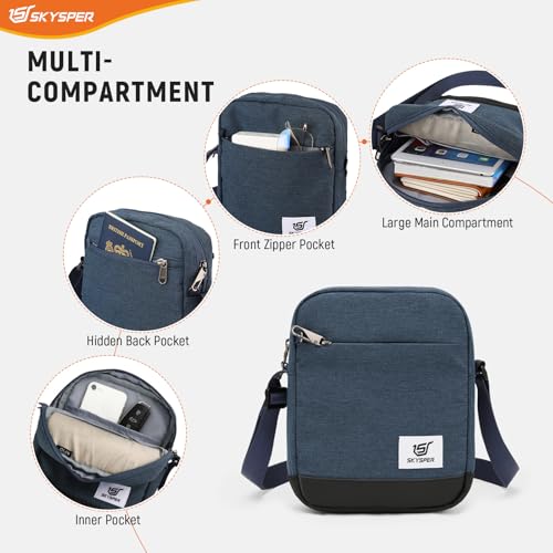 SKYSPER Small Anti Theft Crossbody Bag for Men Women RFID MIni Sling Bag Travel Purse Small Shoulder Bag for Hiking Business4