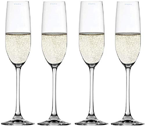 Image of SYANKA Italian Premium Champagne Flutes Glasses Set of 8, 170 ML, Ideal for Classic Champagne, Sparkling White or Red Wine Glass, Cocktail