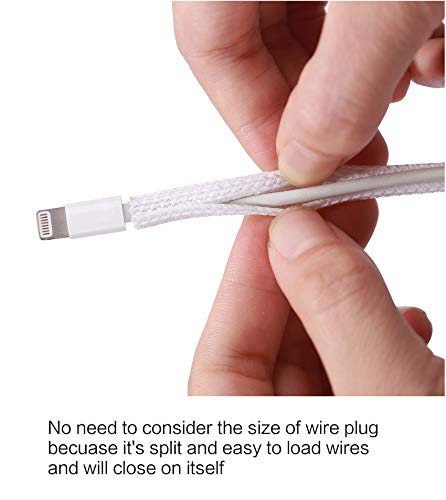 Image of Alex Tech 25ft - 1 /8 inch Cord Protector Wire Loom Tubing Cable Sleeve Split Sleeving for USB Cable Power Cord Audio Video Cable - Protect Cat from Chewing Cords - White