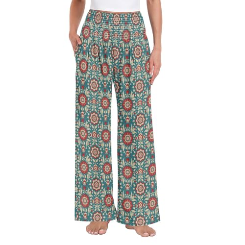Pantalon chic imprimé floral pour femme idéal pour le bureau et les sorties citadines